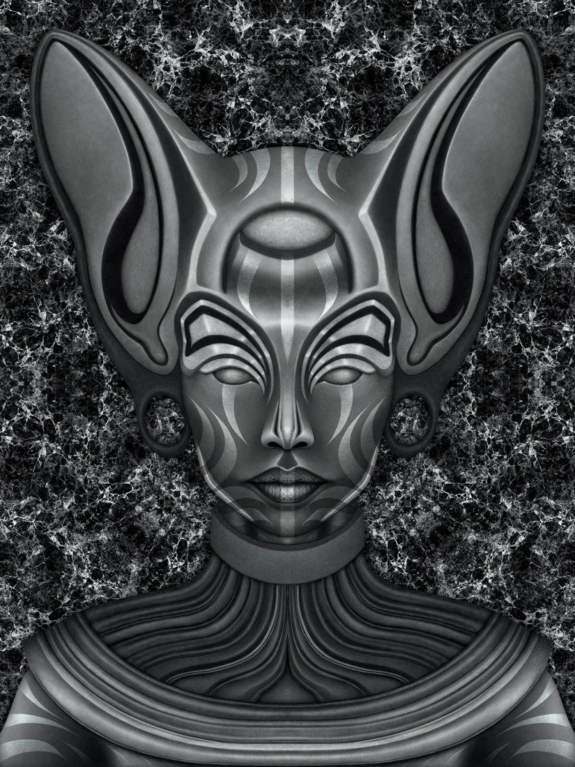 Sekhmet · monochrome portrait